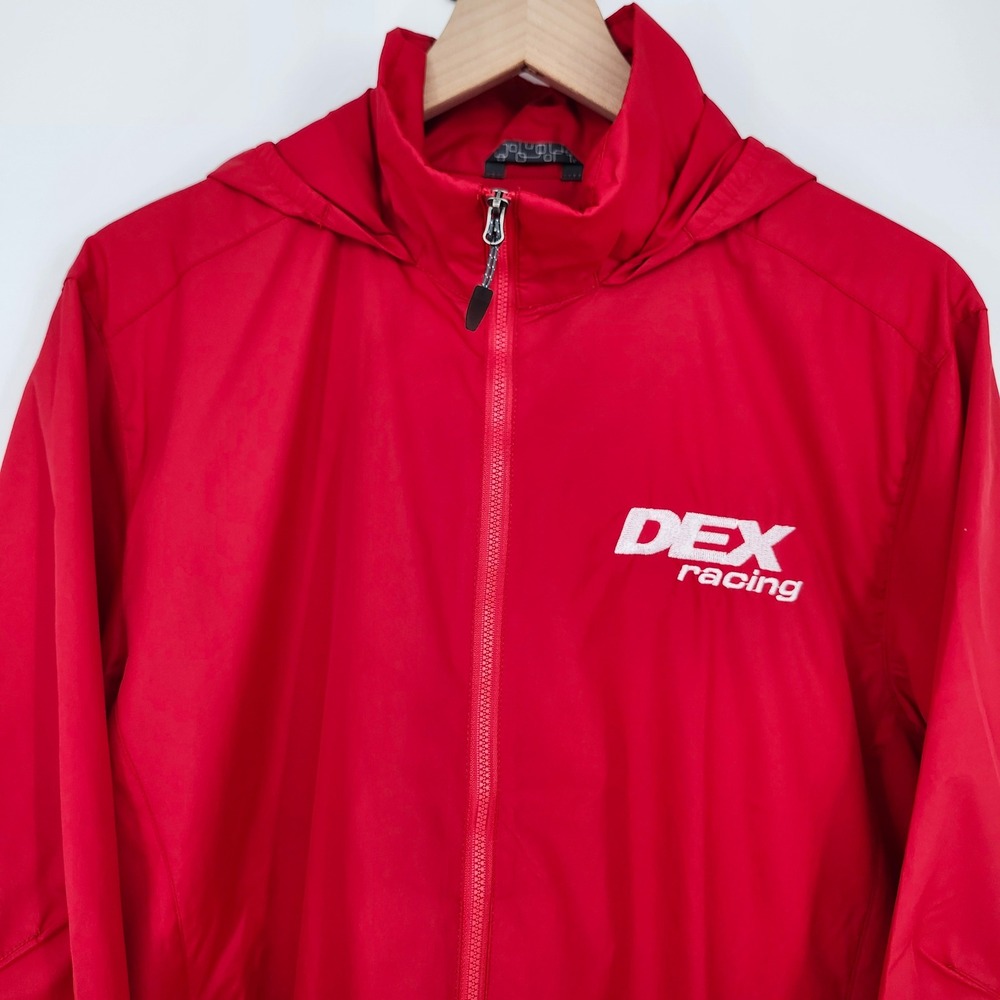Trimark Mens Red DEX Racing Windbreaker Jacket Size M Full Zip Motorsports Auto - Picture 9 of 10